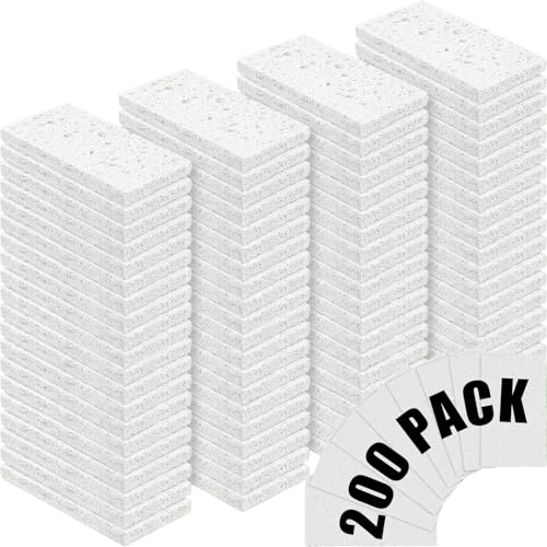 Zhengmy 200 Pieces Sponges Bulk Sponges Kitchen Compressed Sponge Natural Dish Sponge Compressed Wood Pulp Cleaning Without Scratching for Kitchen Bathroom, 3.9 x 2.4 x 0.12 Inch (White) - color: White