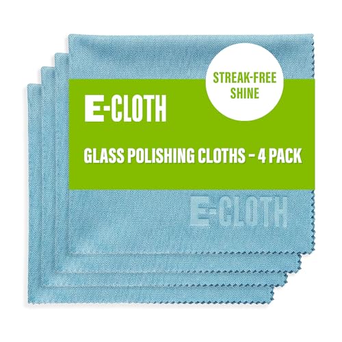 E-Cloth Glass & Polishing Cloth - Microfiber Cleaning Towel Cloth for Windows, Cars, Mirrors, Eyeglasses, & More, Streak Free Clean, Reusable & Machine Washable - Alaskan Blue (4 Pack) - color: Alaskan Blue - 4 Pack, size: New Version