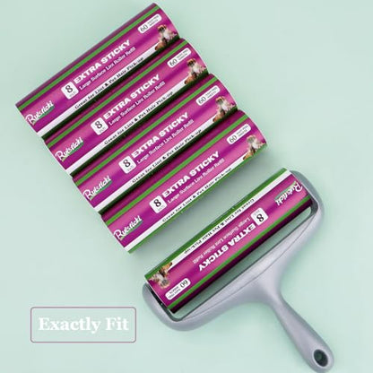 8 inch Lint Roller Refill for Scotch-Brite Pet Extra Sticky Large Surface Roller 50% Stickier Lint Roller Refill, Works Great On Pet Hair, 4 Refills, 60 Sheets per Refill, 240 Sheets Total - size: 4 Pack/240 Sheets
