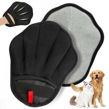 Pet Hair Removal Glove, Electrostatic Pet Hair Remover Glove for Cats & Dogs, Pet Hair Remover Tool for Laundry, Couch, Carpet, Car Seat - Upgraded Five-Finger, Reusable, Black+Black - color: Black+Black