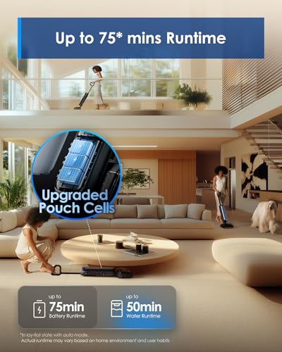 Tineco Floor One S9 Artist Pro Wet Dry Vacuum Cleaner, 22kPa Suction, 360° SmoothDrive, Anti-Tangle Design, 185°F Flashdry, 75 Min Runtime, Dual-Edge Cleaning, 180° Lay-Flat - style: S9 Artist Pro