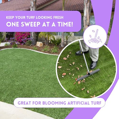Room Groom PET Carpet Rake and Groomer with Telescoping 54 Inch Adjustable Handle, Rugs, and Artificial Turf, Purple Grip, Black/Purple - style: PET