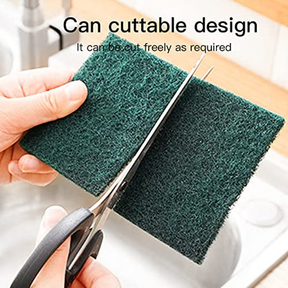 Heavy Duty Scour Pads Sponge Dish Scrubber Non-Scratch Green Reusable Household Scrub Pads for Kitchen and Dish Cleaning Tool (12Pcs) - style: 12Pcs