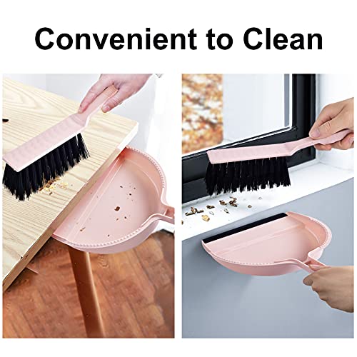 Small Mini Broom & Pink Dustpan Set for Home Kitchen Office Car