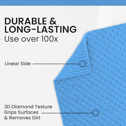 Swedish DishCloths - 10 Pack (Blue), (German Material) Reusable Cellulose Sponge Cloth for Kitchen - Household, Highly Absorbent, No-Odor Dishcloth - color: 002 Blue