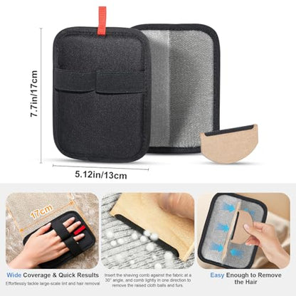 2 Pcs Static Pet Hair Remover and Scraper : Electrostatic Pet Hair Removal Gloves, Reusable Cat Dog Hair Remover Tool, Pet Hair Remover for Furniture, Carpet, Clothes, Car Seat