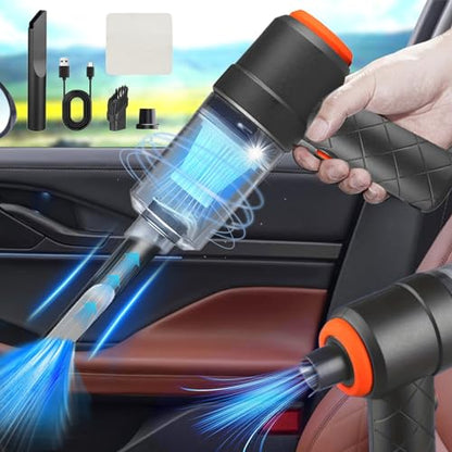 Car Vacuum Cleaner with Cleaning Cloth 120w Portable Handheld Vacuum Cleaner Powerful Suction USB Rechargeable Vacuum Cleaner Mini Dusts Buster Mini Vacuum Electric Duster for Cars Home