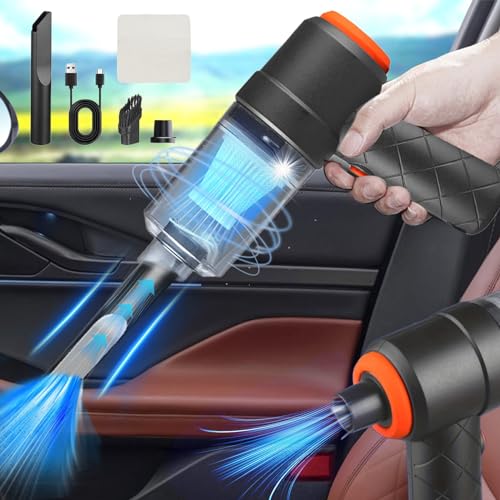 Car Vacuum Cleaner with Cleaning Cloth 120w Portable Handheld Vacuum Cleaner Powerful Suction USB Rechargeable Vacuum Cleaner Mini Dusts Buster Mini Vacuum Electric Duster for Cars Home