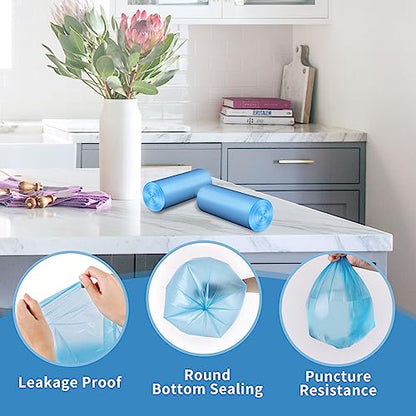Small Trash Bags 1.2-Gallon: Small Garbage Bags for Bathroom Trash Bag Mini Trash Liners for Bathroom Bedroom Office (Blue, 150 Counts) - color: 1.2Gal-Blue-150pcs