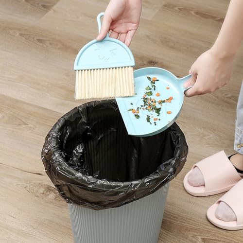 TAORANJU Small Broom and Dustpan Set, Portable Mini Dustpan and Brush Set, Lightweight Dust Pan and Brush Set, Desktop Cleaning Supplies for Tabletop, Keyboard, Small Space and Pet Areas