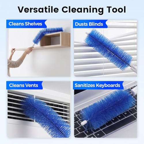 Fan Cleaning Brush, Bendable Microfiber Head, Microfiber Duster for Electric Fan and Blind, Reusable Dust Remover Washable ldeal for Electric Fans Air Conditioning, Home Car Vents, Curtain (Gray 1PC) - color: Gray 1pc