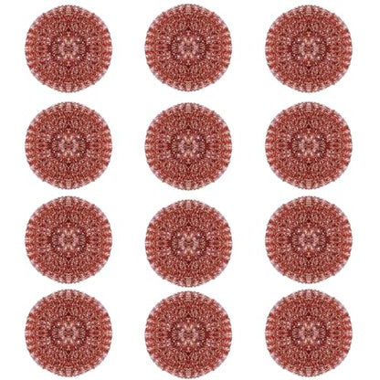 LOLA Copper Mesh Scouring Pad, 12 Pack, 45 Grams, 4" Heavy Duty Cleaning Pads, Copper Coated Knitted Wire Mesh, Recyclable, Cleans Baked On Messes - size: 12 Pack, style: Jumbo