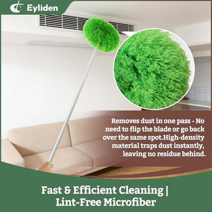 Eyliden 68" Adjustable Ceiling Fan Duster - 360° Dual-Sided Microfiber | 0.75 lbs Ultra-Lightweight, Ladderless High Ceiling Cleaning, Reusable Multi-Surface Dust Tool for Fans Walls Blinds