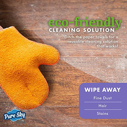 persik Pure-Sky Microfiber Glove Dusting Mitt - Ultra Microfiber Cleaning Cloth Glove - JUST ADD Water No Detergents Needed - Use for Cleaning Furniture, Home - style: Ultra Microfiber Glove / Mitt