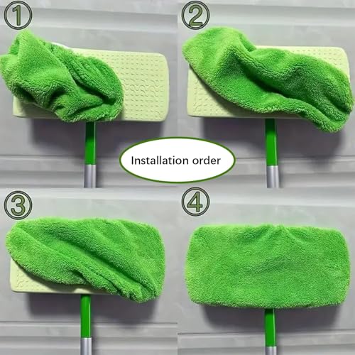 3 Pack Green Reusable Microfiber Mop Pads Replacement, Wet and Dry Flat mop Cover, Washable Wet Pads Refill for Surface/Hardwood Floor Cleaning - color: Green