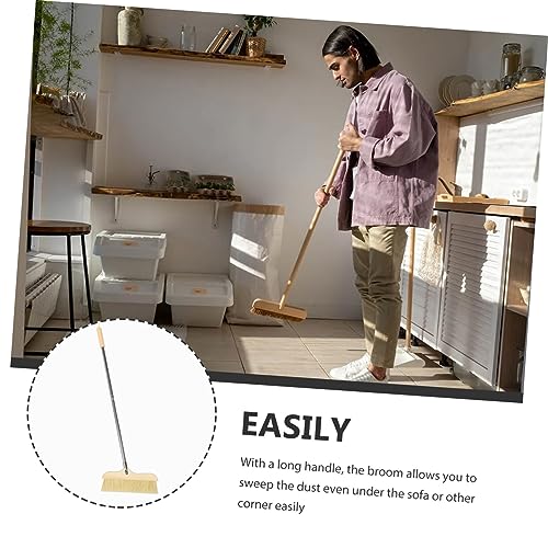 VALICLUD Long Handle Bristle Broom for Efficient Home Cleaning Soft Bristles for Pet Hair Dirt Removal Construction for Indoor Kitchen Use