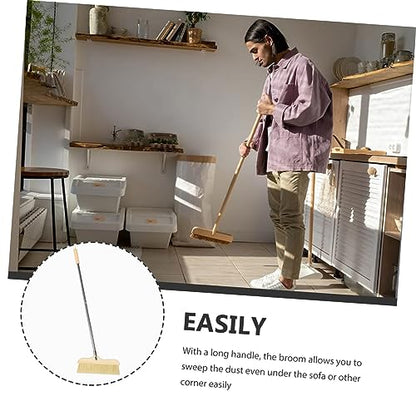 VALICLUD Long Handle Bristle Broom for Efficient Home Cleaning Soft Bristles for Pet Hair Dirt Removal Construction for Indoor Kitchen Use