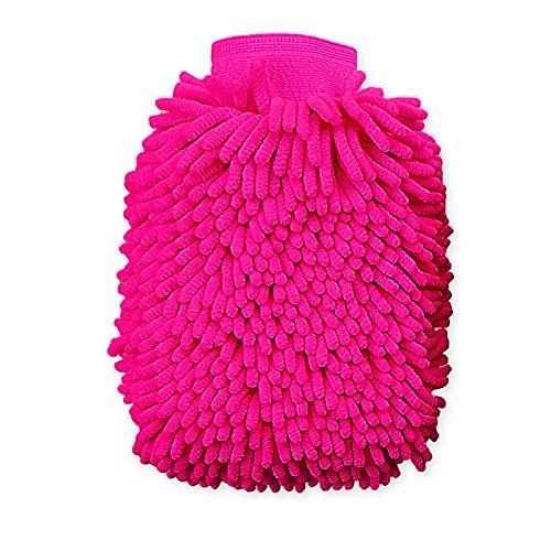 House Cleaning and Car Wash Mitts, Home Dusting Microfiber Gloves, Washing Clean Polish Faster (2-Pack, Pink) - color: Pink