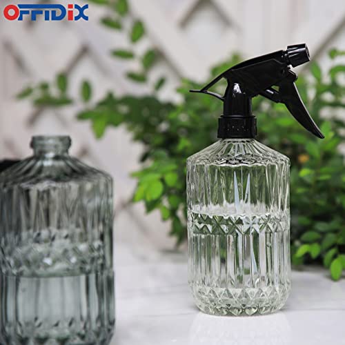 OFFIDIX Glass Spray Bottle,Plant Mister,Pressure Watering Can,Water Spray Bottle with Adjustable Nozzle,0.43L/15.17oz Handheld Spray Bottles for Outdoor Indoor Garden,Cleaning Solutions - color: C-Transparent