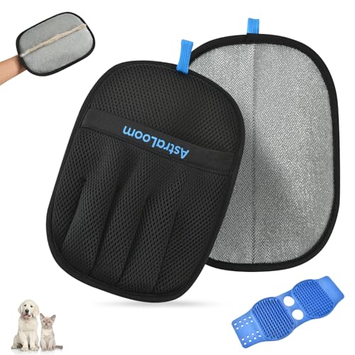 AstraLoom Pet Hair Removal Glove for Cats & Dogs,Reusable Electrostatic Pet Hair Remover Tool for Furniture, Carpet, Clothing, Car Seat (1PCS)
