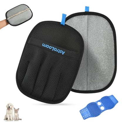 AstraLoom Pet Hair Removal Glove for Cats & Dogs,Reusable Electrostatic Pet Hair Remover Tool for Furniture, Carpet, Clothing, Car Seat (1PCS)