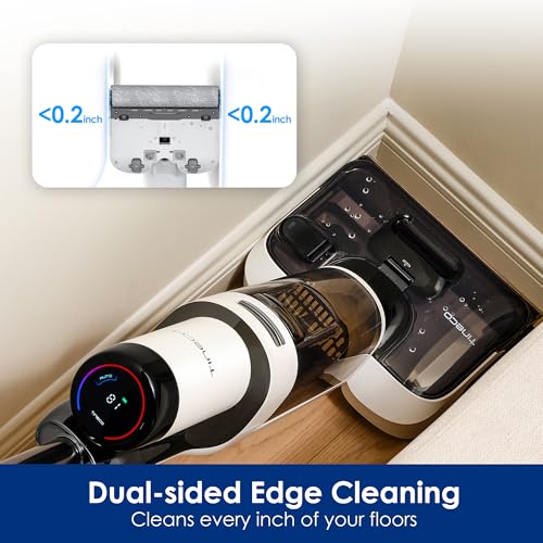Tineco Floor ONE Stretch S6 Cordless Wet Dry Vacuum Cleaner, 180°Lay-Flat Smart Vacuum Mop, 40 Minutes Long Runtime 158℉ Flashdry Self-Cleaning, Dual-Sided Edge Cleaning Lightweight Floor Cleaner - style: Floor ONE Stretch S6