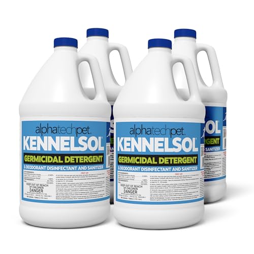 KennelSol Dog Crate Cleaner & Disinfectant for Kennels, Cages, Floors, Litter Boxes & Hard Surfaces | EPA-Registered, Kills Bacteria & Viruses, Parvo Disinfectant | 128 Fl Oz - 4 Count - size: 128 Fl Oz (Pack of 4)