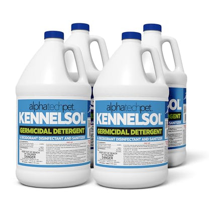 KennelSol Dog Crate Cleaner & Disinfectant for Kennels, Cages, Floors, Litter Boxes & Hard Surfaces | EPA-Registered, Kills Bacteria & Viruses, Parvo Disinfectant | 128 Fl Oz - 4 Count - size: 128 Fl Oz (Pack of 4)