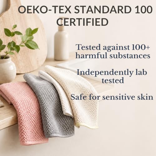 Solyra Non-Toxic Microfiber Cleaning Cloths, 6 Pack, 12 x 12 in | OEKO-TEX Certified, Safe for Family & Pets, Lint-Free, Absorbent Kitchen Rags for Counters