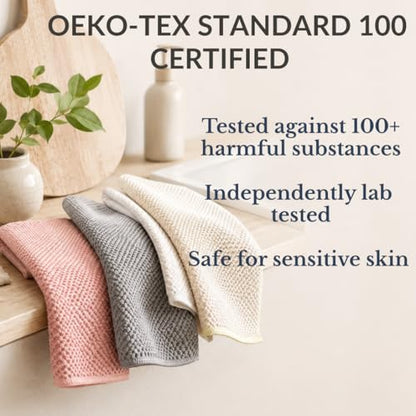 Solyra Non-Toxic Microfiber Cleaning Cloths, 6 Pack, 12 x 12 in | OEKO-TEX Certified, Safe for Family & Pets, Lint-Free, Absorbent Kitchen Rags for Counters