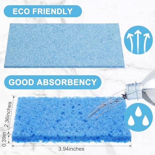 Zhengmy 100 Pieces Sponges Bulk Sponges Kitchen Compressed Sponge Natural Dish Sponge Compressed Wood Pulp Cleaning Without Scratching for Kitchen Bathroom, 3.9 x 2.4 x 0.12 Inch (Blue) - color: Blue