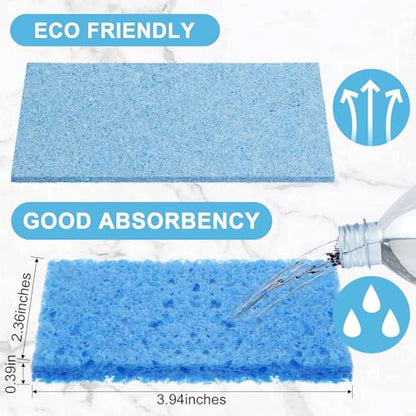 Zhengmy 100 Pieces Sponges Bulk Sponges Kitchen Compressed Sponge Natural Dish Sponge Compressed Wood Pulp Cleaning Without Scratching for Kitchen Bathroom, 3.9 x 2.4 x 0.12 Inch (Blue) - color: Blue