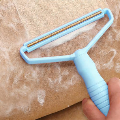 Manual Lint Remover 1 Pack Portable Fabric - Pet Hair Remover for Clothes Furniture Carpet, Fluff Removal Tool - color: Blue