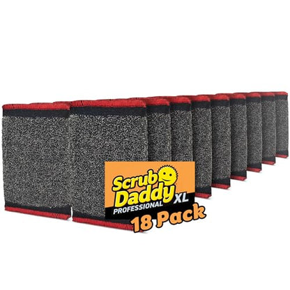 Scrub Daddy Large Steel Scouring Pads - Scour Daddy Steel XL Stainless Steel Dish Scrubber Sponge - Durable, Shred-Resistant Scour Pads - Bulk Kitchen Sponges & Commercial Cleaning Supplies (18 Count) - style: Scour Daddy Steel XL