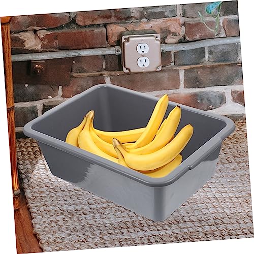 PRETYZOOM Commercial Plastic Utility Tote Bus Tub for Restaurant Rectangular Dish Washing Basin with Handles Multi-Purpose Storage for Dishes Toys and More