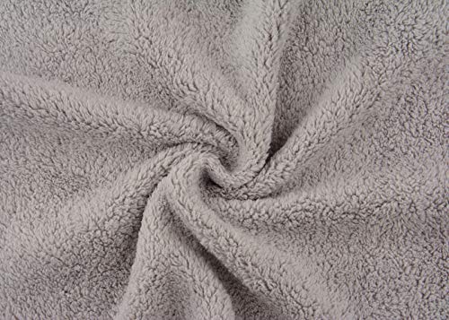 Ultra Soft Edgeless Microfiber Cleaning Towel Pack of 12, All-Purpose Multipurpose Plush 12' x 12' Cleaning Towels, Super Absorbent (Gray) - color: Gray