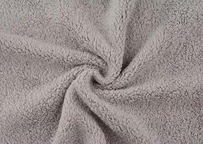 Ultra Soft Edgeless Microfiber Cleaning Towel Pack of 12, All-Purpose Multipurpose Plush 12' x 12' Cleaning Towels, Super Absorbent (Gray) - color: Gray
