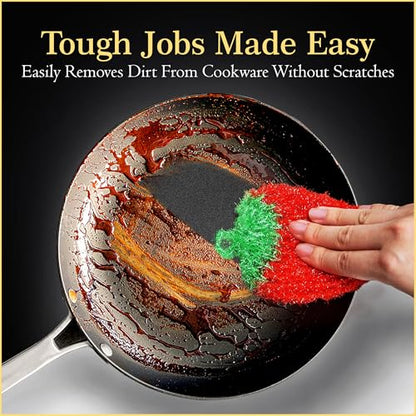 Dish Scrubbie Non-Scratch Dish Scrubber-Long Lasting & Odorless, Safe on Non-Stick, Cast Iron, Glass and Other Surfaces, Reusable Kitchen Sponge Alternative for Kitchen, Bathroom & Floors (Pack of 5)