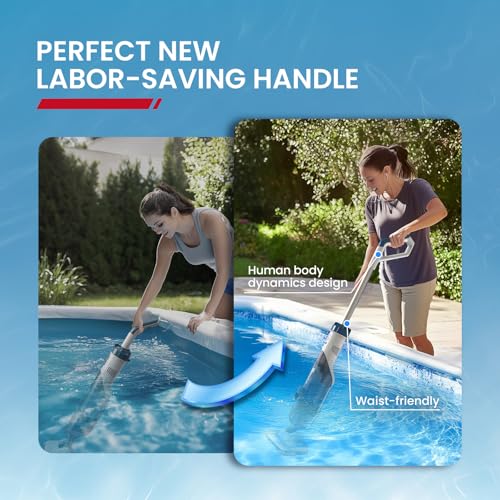 ENHULK Pro Cordless Pool Vacuum - 18.5 GPM Powerful Suction, 70min Runtime & 13.4" Wide Head, XL Capacity Handheld Rechargeable Pool Cleaner for Inground/Above Ground Pools with Telescopic Pole, PC18 - style: PC18