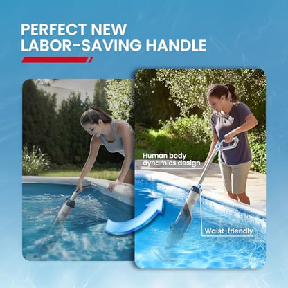 ENHULK Pro Cordless Pool Vacuum - 18.5 GPM Powerful Suction, 70min Runtime & 13.4" Wide Head, XL Capacity Handheld Rechargeable Pool Cleaner for Inground/Above Ground Pools with Telescopic Pole, PC18 - style: PC18