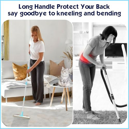 Carpet Rake for Pet Hair Removal, 54" Adjustable Long Handle 3 in 1 Carpet Rake & Pet Hair Removal Gloves for Cat Dog Fur Remover for Carpets, Rugs, Mats and Furniture(with 2 Hooks) - size: Carpet Rake & Hair Removal Gloves