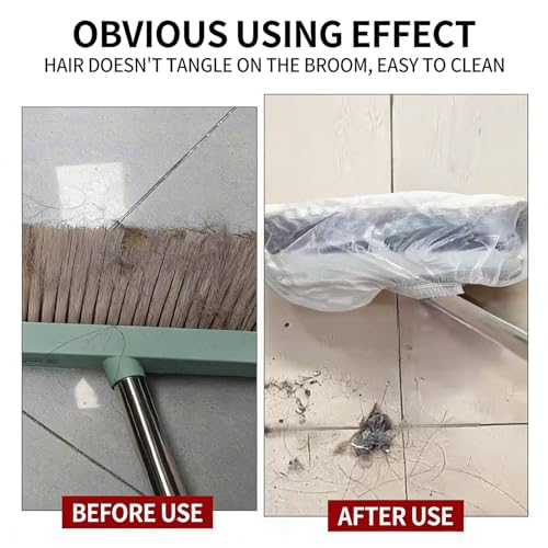 100 Pcs Disposable Elastic Broom Covers, Multi-Purpose Broom Sleeves for Hair and Dust Capture, Ideal for Home Floor Cleaning, Pet Hair Removal and Daily Household Cleaning