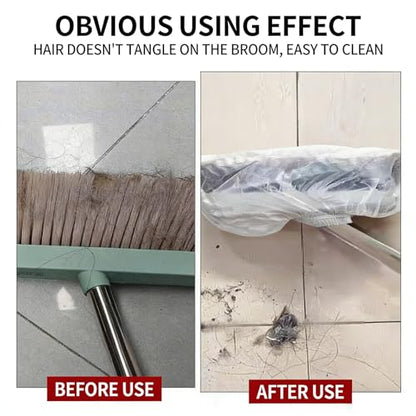 100 Pcs Disposable Elastic Broom Covers, Multi-Purpose Broom Sleeves for Hair and Dust Capture, Ideal for Home Floor Cleaning, Pet Hair Removal and Daily Household Cleaning