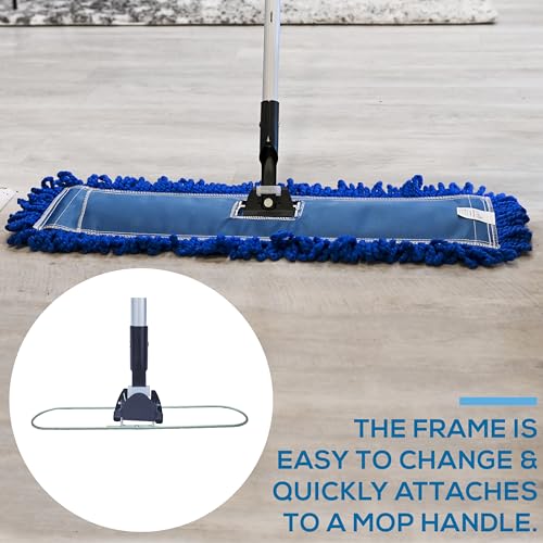 Kleen Handler 24 Inch Commercial Dust Mop Frame (3 Pack) - color: Steel Frame - 24 Inch, size: 3 Pack