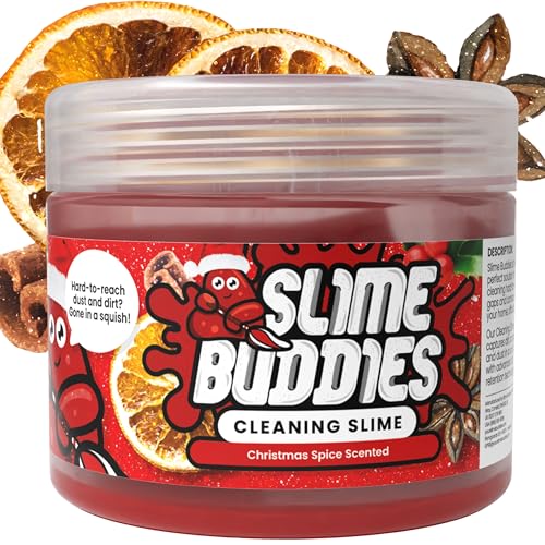 Slime Buddies Car Cleaning Gel Putty - Christmas Spice Scented Interior Detailing Tool for Cup Holders, Air Vents & Keyboard - Reusable Auto Detailing Accessories - Dust Remover Goop - color: 01 Pack Christmas Spice