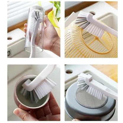 2 Pack Kitchen Scrub Brush - Stiff Bristles for Tight Spaces, Multi-Purpose Cleaning Tool for Sink, Tiles, Shower & Bottles - size: 2 Pack