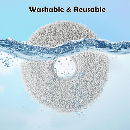 8 Pack Mop Pads for Dreame L40/X40/X50/L50/X30/L20/L40s Ultra/L10s Pro Ultra/L10s Ultra Gen2/X60 Max Ultra, for Mova V50/E40/P10/P50 Pro Ultra, Robot Vacuum Reusable Microfiber Mop Cloth Accessories
