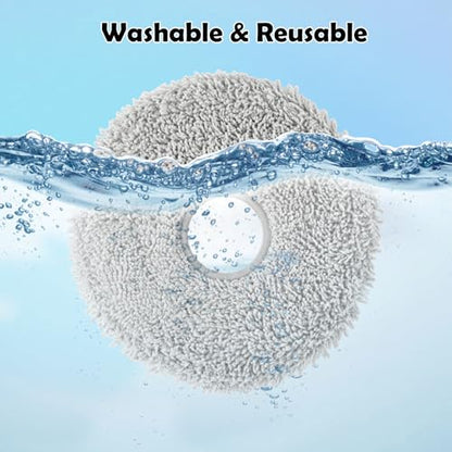 8 Pack Mop Pads for Dreame L40/X40/X50/L50/X30/L20/L40s Ultra/L10s Pro Ultra/L10s Ultra Gen2/X60 Max Ultra, for Mova V50/E40/P10/P50 Pro Ultra, Robot Vacuum Reusable Microfiber Mop Cloth Accessories