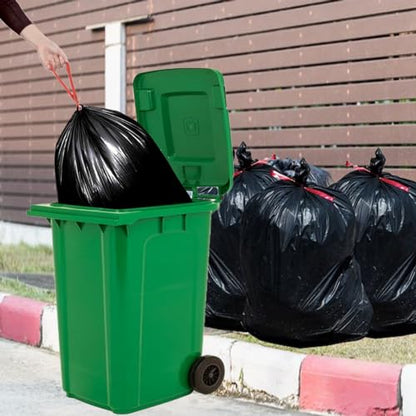 BEIDOU-PAC 39 Gallon Lawn & Leaf Trash Bags Drawstring, 100 Count, Heavy Duty Black & Unscented Plastic Bags, Multi-purpose Garbage Bags for Home Commercial, Outdoor, Construction, Industrial - style: 39 Gallon |100 Count