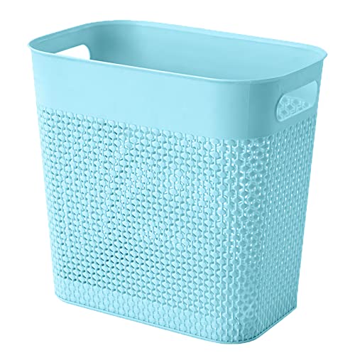 UUJOLY Plastic Small Trash Can Wastebasket, Garbage Container Basket for Bathrooms, Laundry Room, Kitchens, Offices, Kids Rooms, Dorms, (Blue, 3 Gallon) - color: Blue, size: 1 Pack